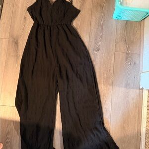 Black Wide-Leg Jumpsuit - Women's